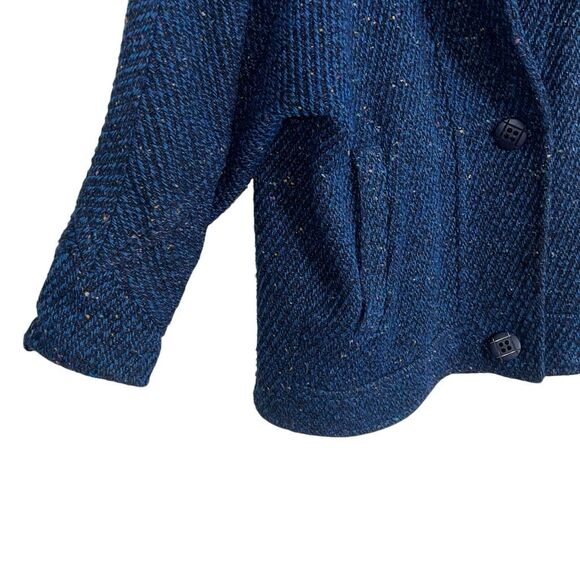 Vintage Tweed Speckled Single Breasted Lined Blazer Jacket Navy Blue Size 6 - Picture 5 of 10